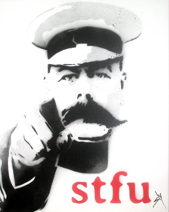 STFU (on a box canvas).