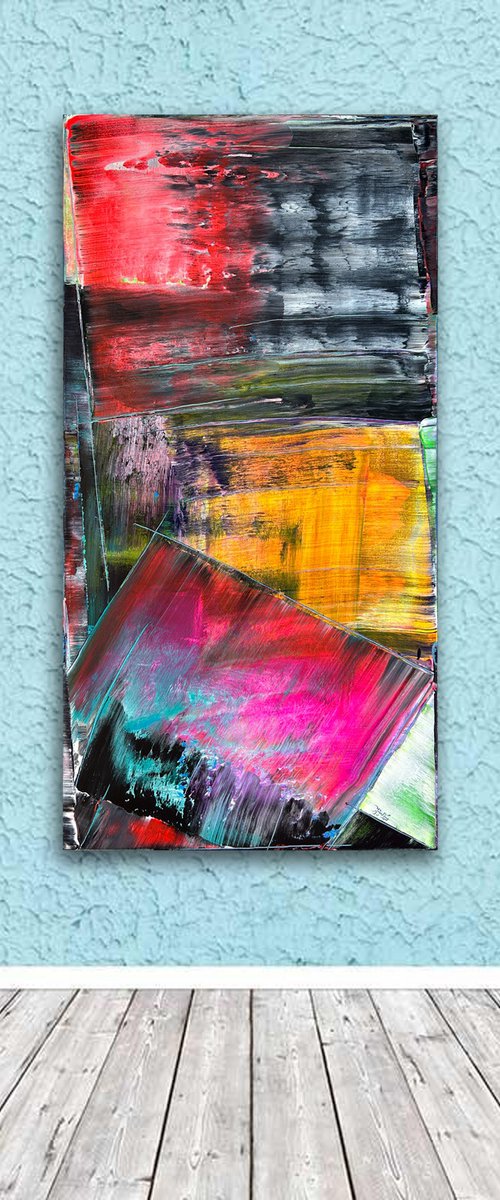 "Smooth Operator" - Original Large PMS Abstract Acrylic Painting On Canvas - 24" x 48" by Preston M. Smith (PMS)