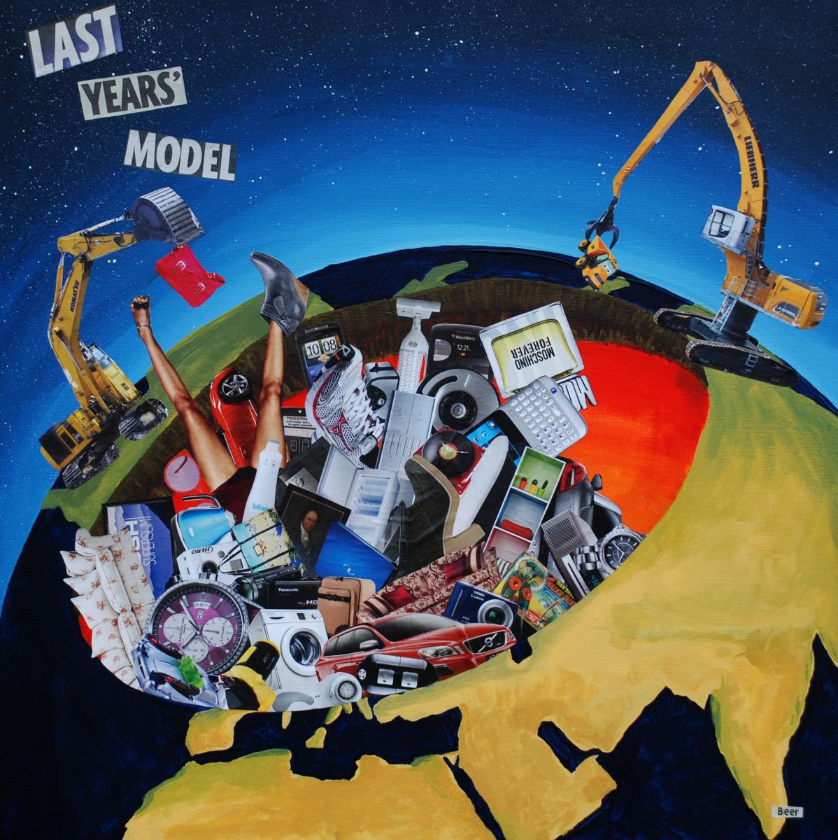 Abstract Collage By Stephen Beer, 24 X 24", Last Year