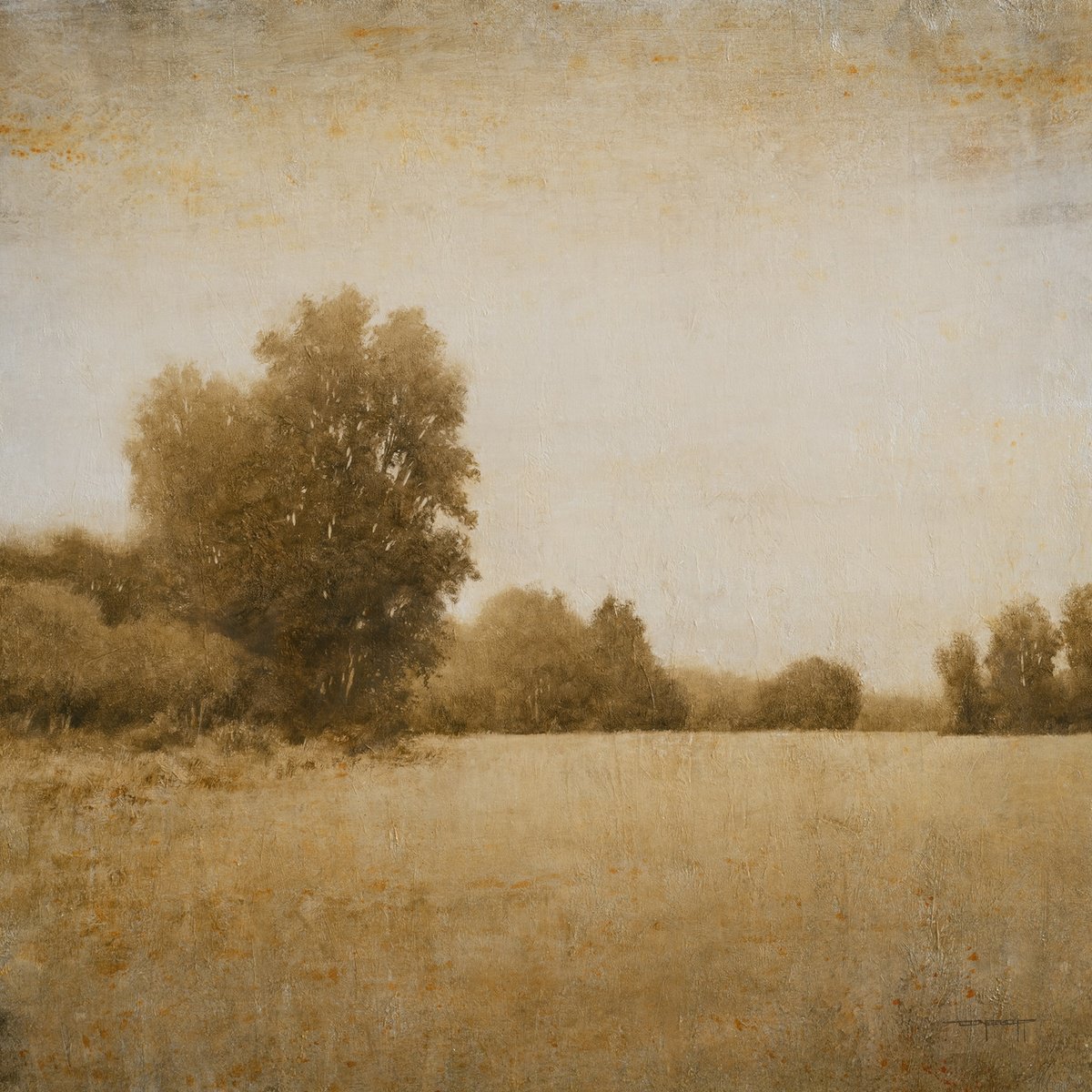 Impressionistic Landscape Oil Painting By Don Bishop, 36 X 36, Late Summer 241002, Original Artwork