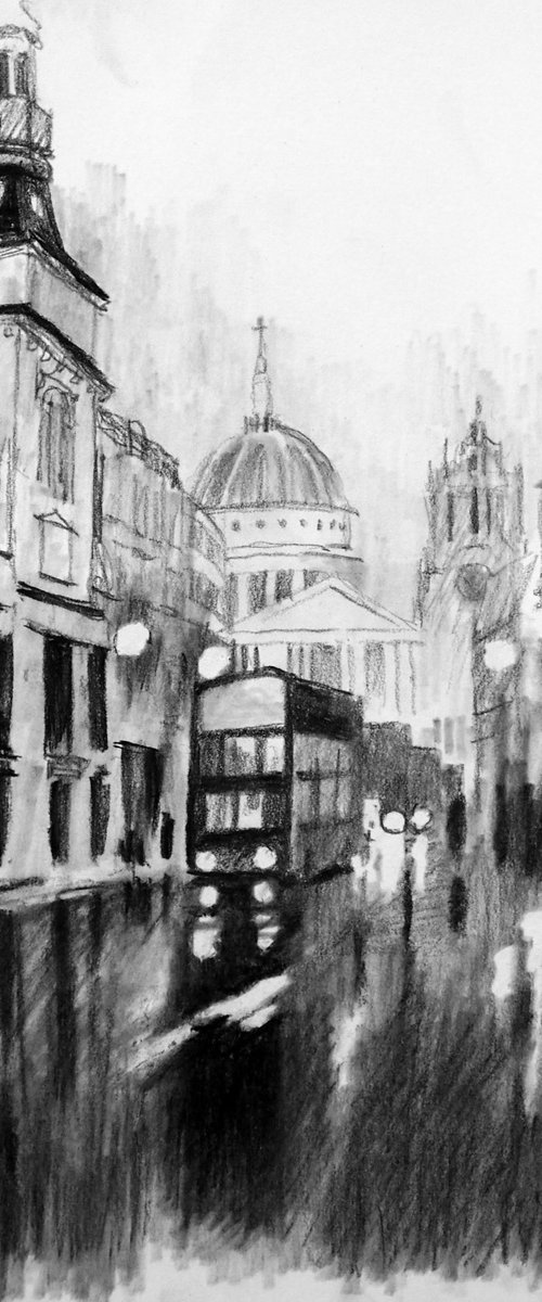 RAINY LUDGATE HILL by Nicolas GOIA