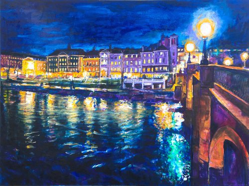 RICHMOND BRIDGE NIGHT REFLECTIONS by Patricia Clements