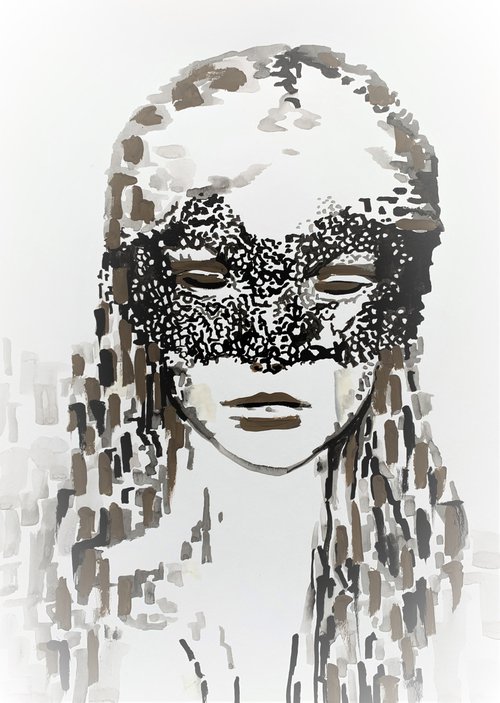 Venetian mask / 42 x 29. 7 cm by Alexandra Djokic