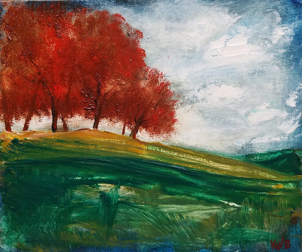 Impressionistic Landscape Oil Painting By Kevin Blake, 12 X 10", The Sweetest Shade, Original Artwork