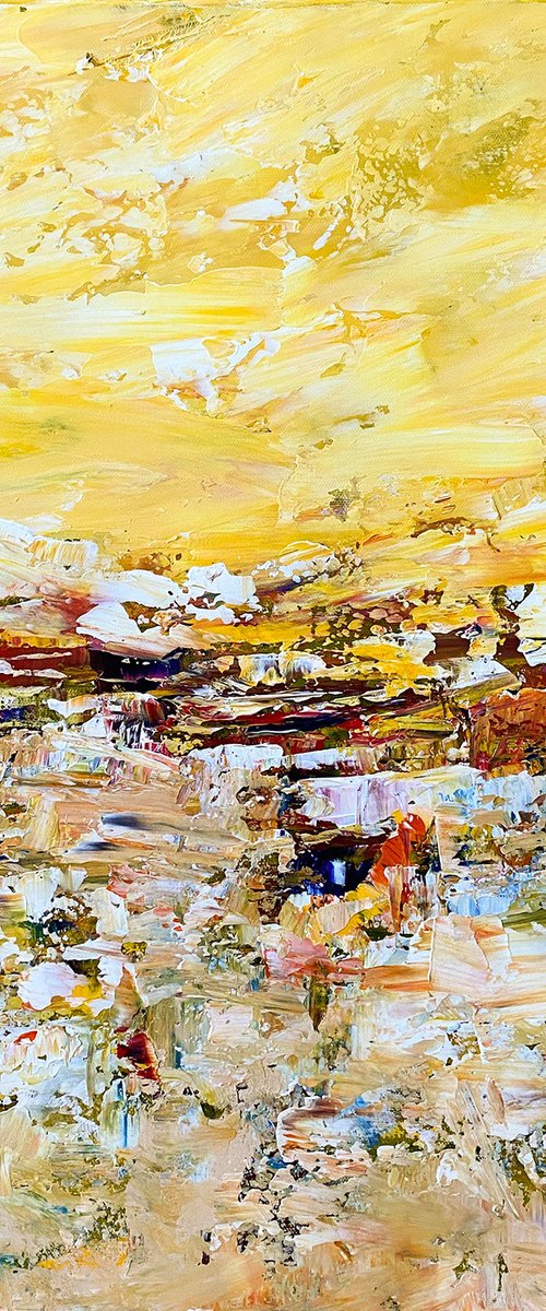 Buttery Yellow Sky Abstract by Arti Chauhan