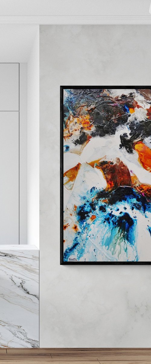 Oxide and Rust 150cm x 150cm Textured Abstract Art by Franko