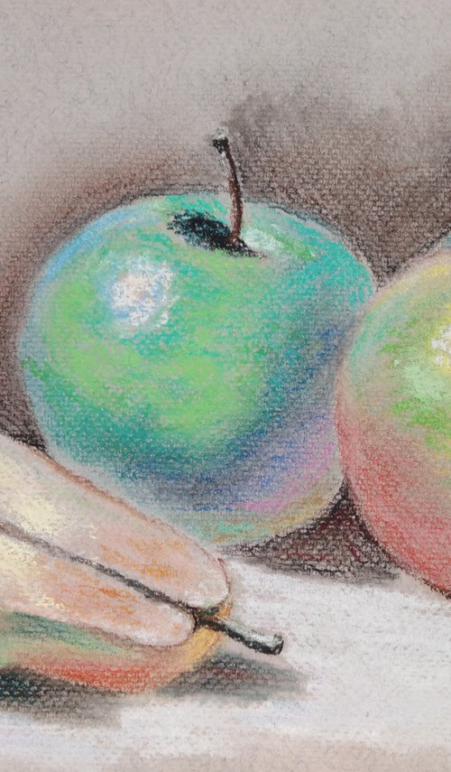 Pears hug an apple by Liubov Samoilova