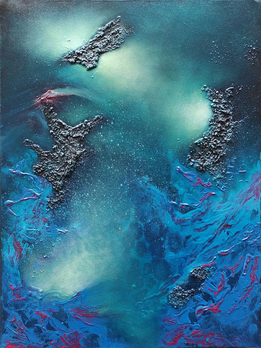 Organic Abstract Oil Painting By Eelke Van Hoof, 12 X 16, Huldufolk, Original Artwork