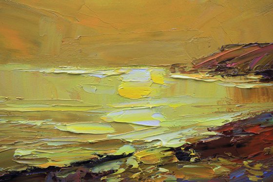 Sunset in Yellow mood by sea