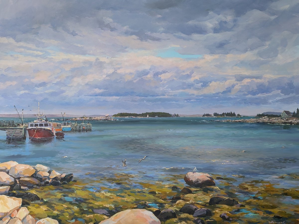 Impressionistic Painting , Breeze Over The Bay By Alexander Koltakov, 48 X 36, Artwork For Sale On Artfinder