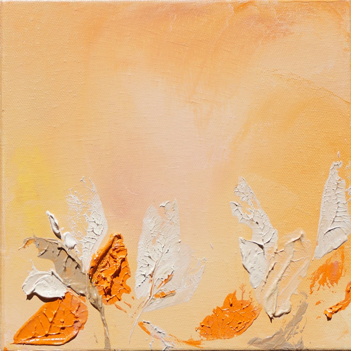 Abstract Oil Painting By Jelena B, 8 X 8, Happy Tile-Ibiza, Original Artwork