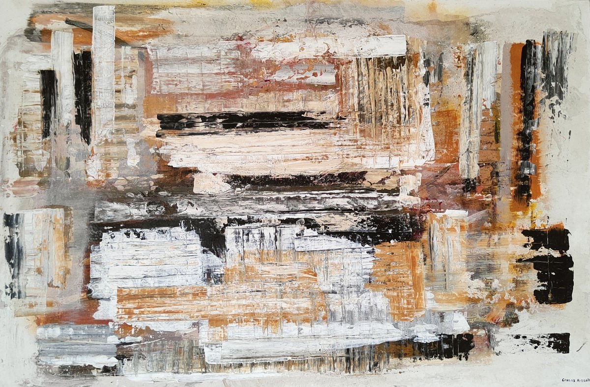 Abstract Acrylic Painting By Carlos Alberto Rizzotti, 59 X 39, Trama, Original Artwork