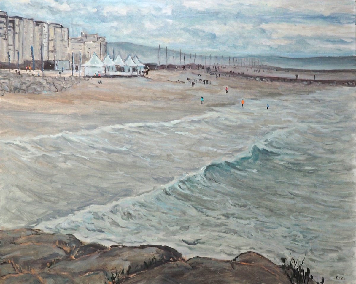 Costa Caparica Beach By Yuanyuan Liu, 39 X 32, Artwork For Sale On Artfinder
