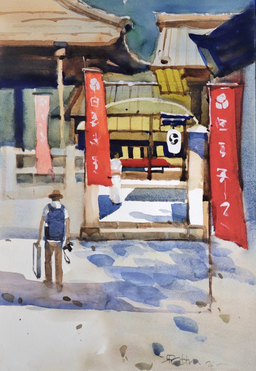 Impressionistic Landscape Watercolour By Prashant Prabhu, 14 X 20", Vibrant Hues, Artist Observes, Original Artwork