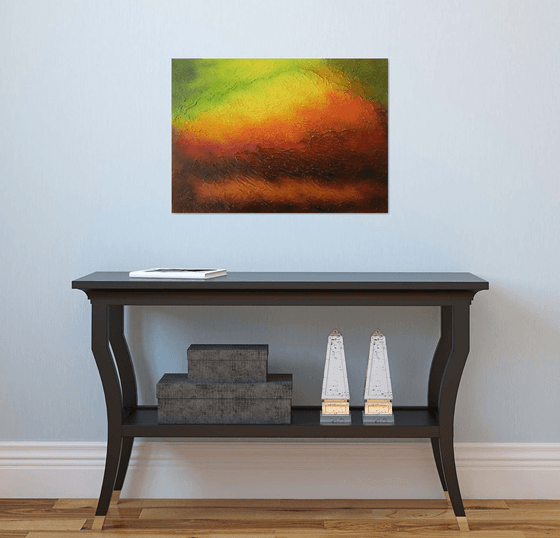 A New Dawn - colorful abstract aerial painting; home, office decor; gift idea