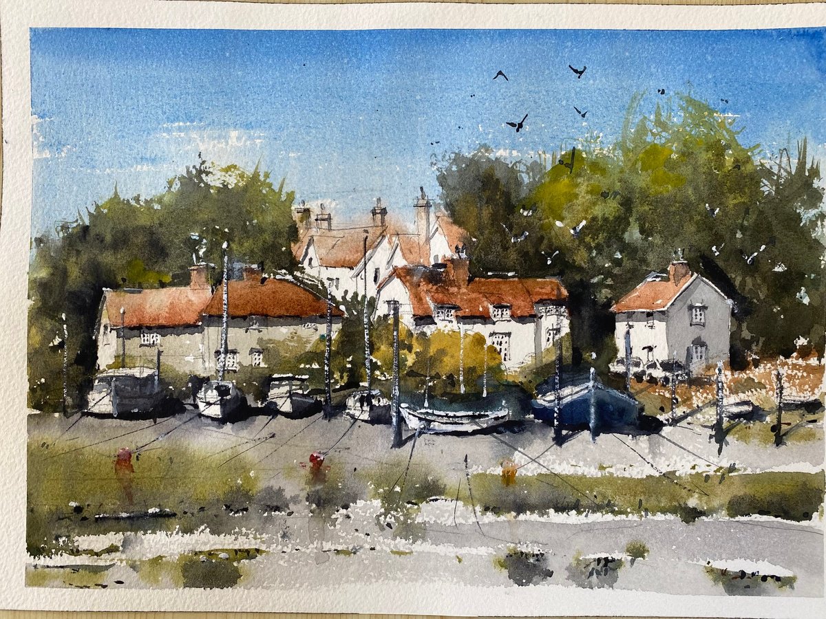 Impressionistic Watercolour , St Osyth-. By Paul Mitchell, 14 X 10, Artwork For Sale On Artfinder
