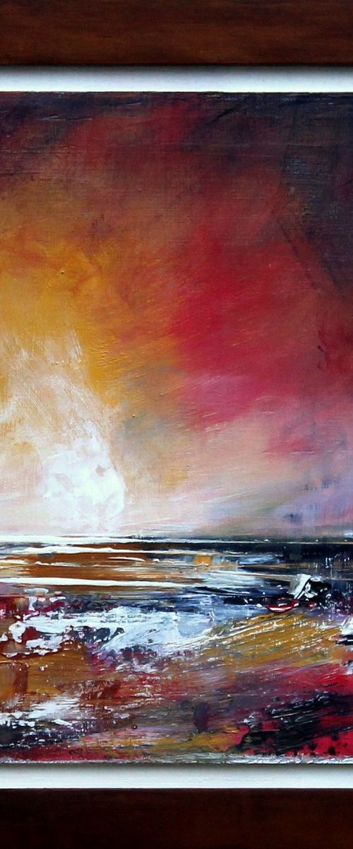 Embezzled Memories - framed abstract landscape by Cecilia Frigati
