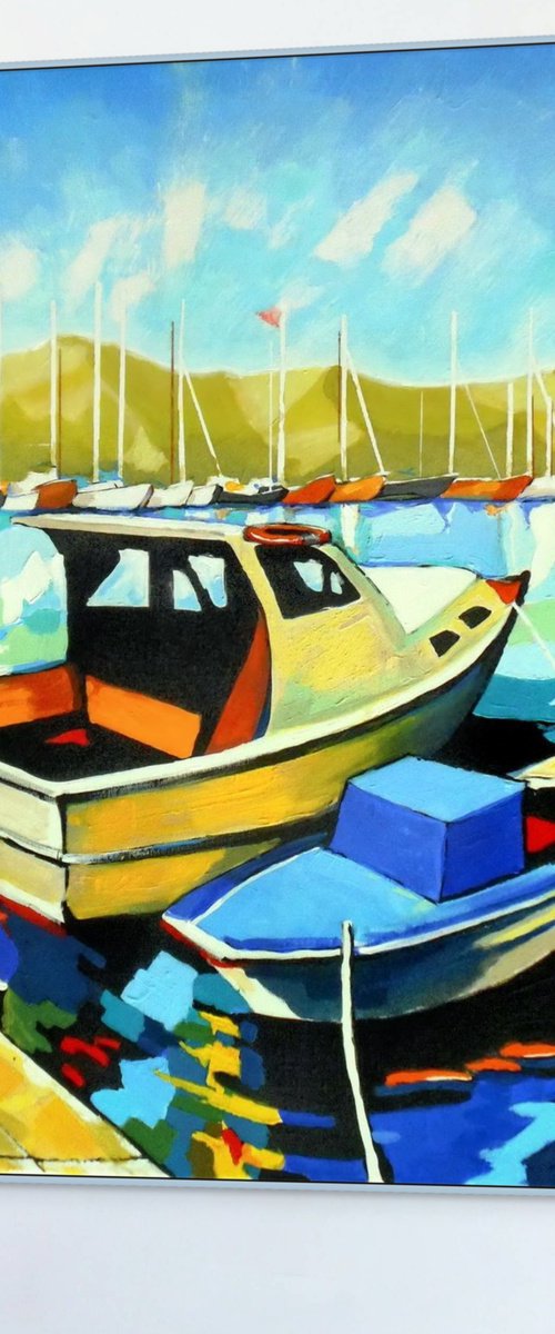 Seascape With Boats by Evgen Semenyuk