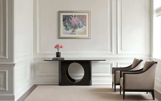 Delicate bouquet in a glass vase