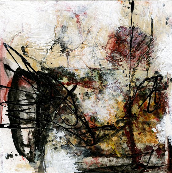 Rituals In Abstract 6 - Framed Mixed Media Abstract Art by Kathy Morton Stanion