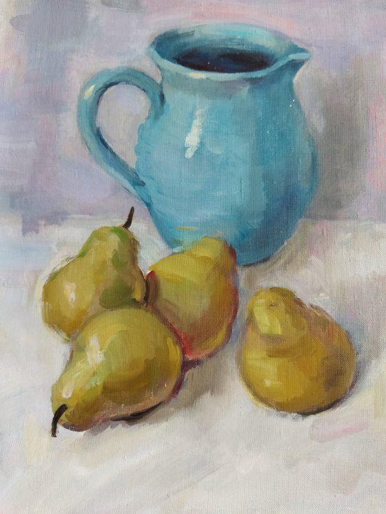 STILL LIFE WITH PEARS AND JUG