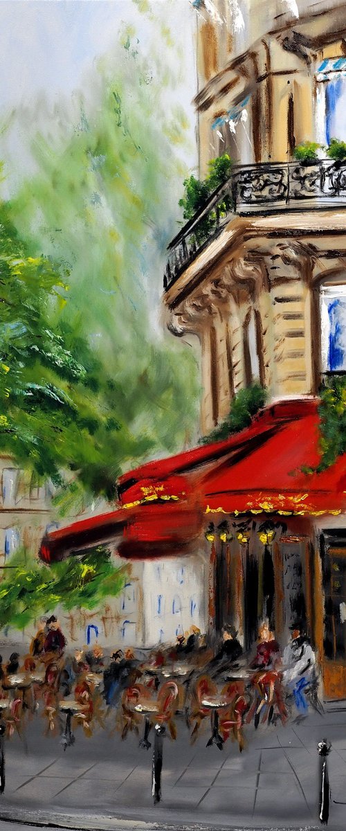 Paris Corner Cafe - with gold embellishment by Ruslana Levandovska