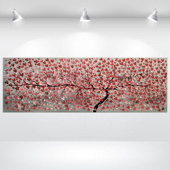 Reserved for I Romantic II acrylic abstract painting, cherry blossoms, nature painting, canvas wall art