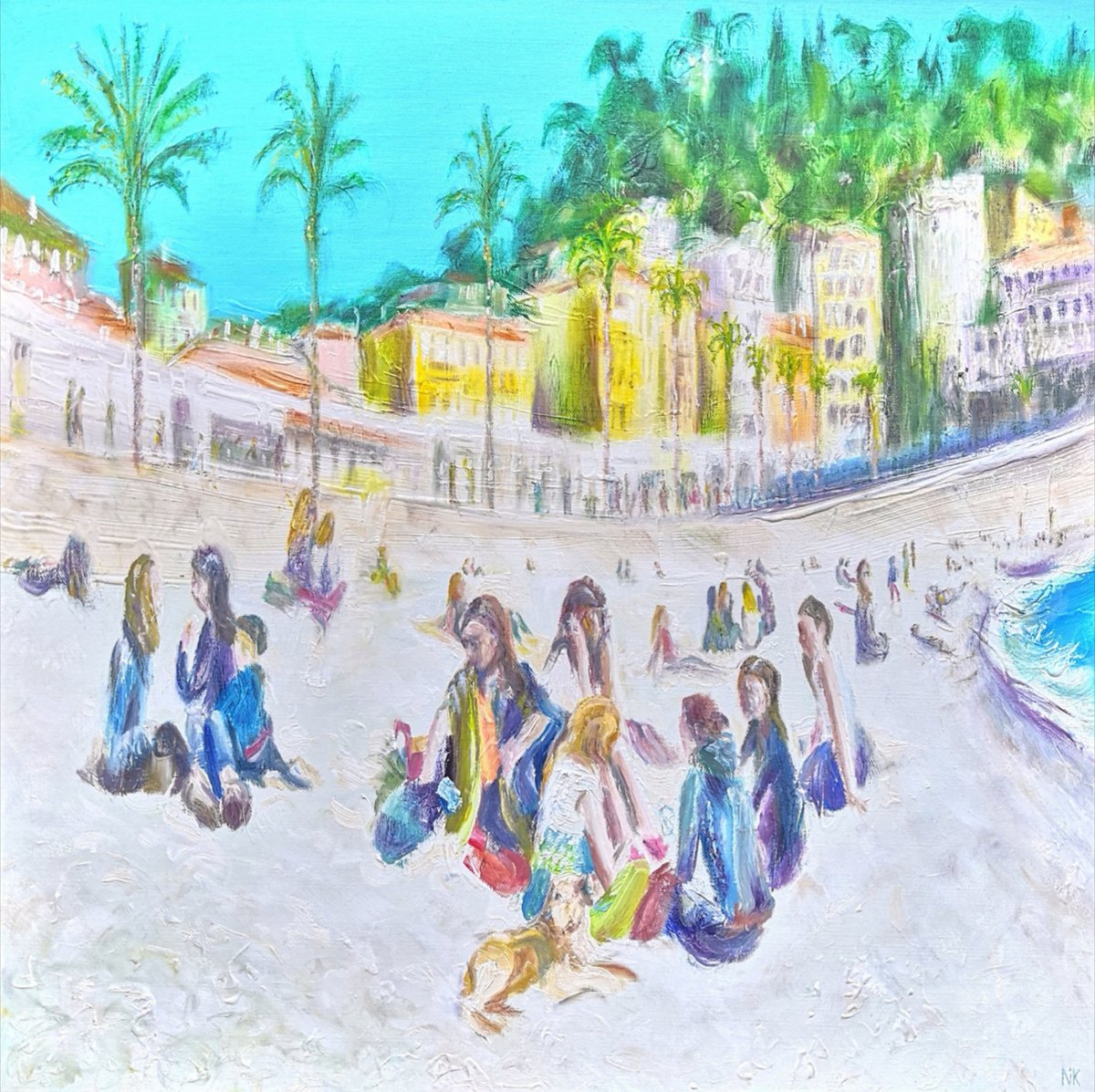 Promenade Des Anglais, Nice By Nick Pike, 24 X 24, Artwork For Sale On Artfinder