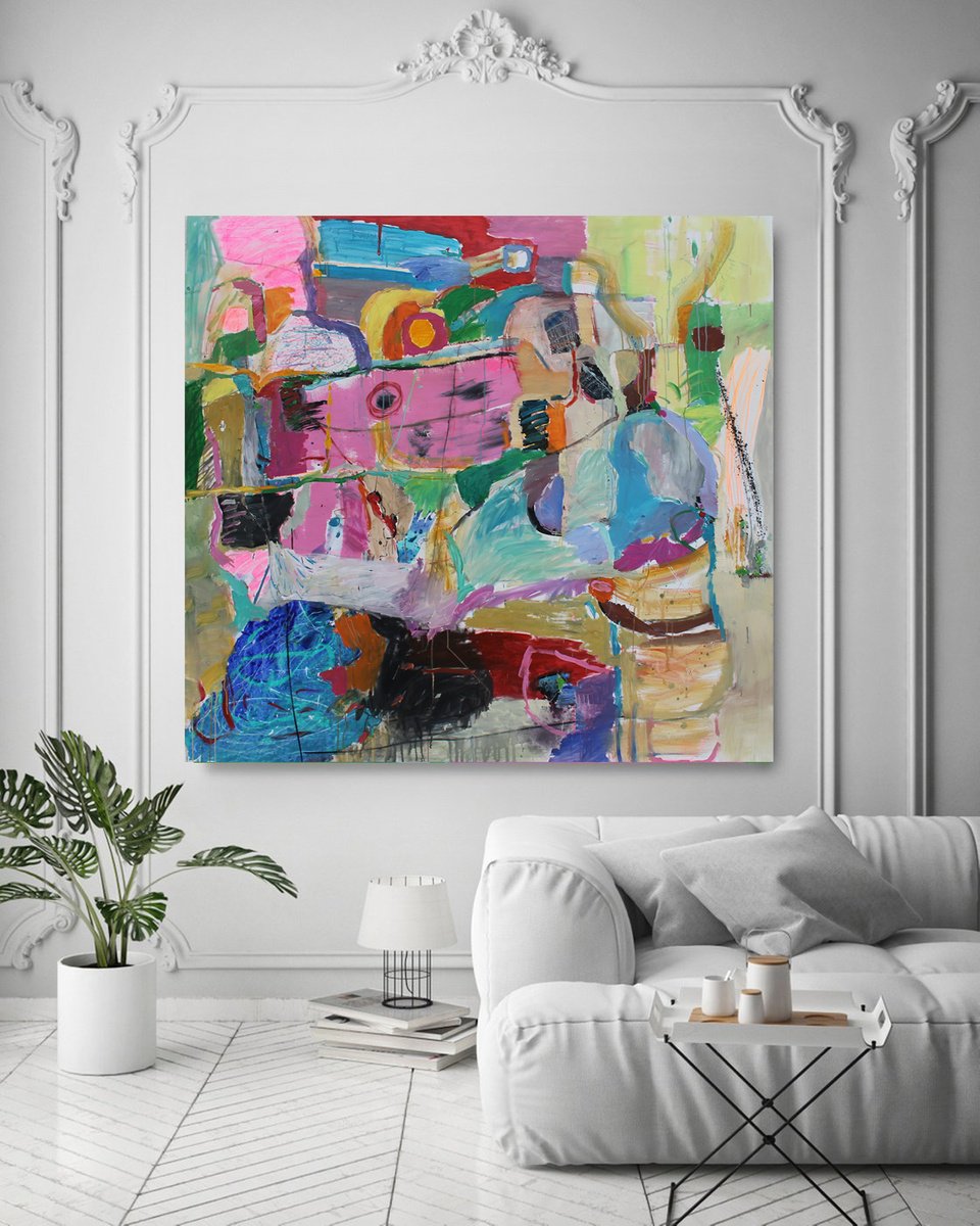 Organic Abstract Acrylic Painting By Sergiy Dekalyuk, 81 X 75", Spring, Original Artwork