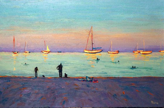 Evening light on the beach at Île-Rousse