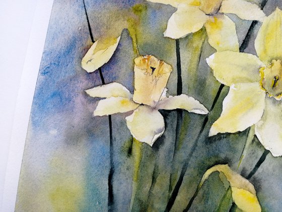 Yellow Daffodils painting