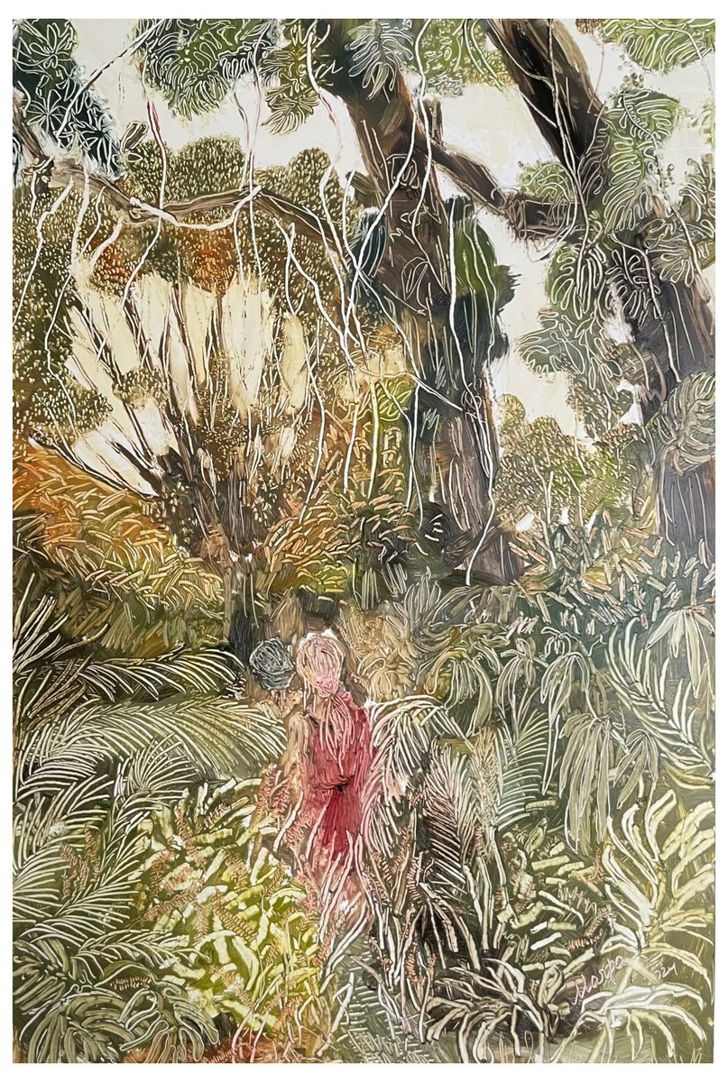 Landscape Oil Painting By Maija Nochevnaya, 13 X 19", Path To A Flower Farm, Original Artwork