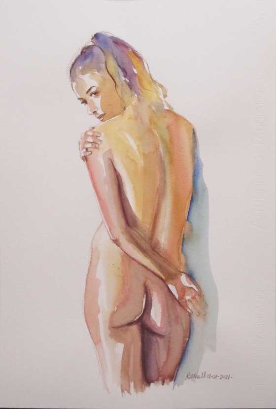 female nude back study