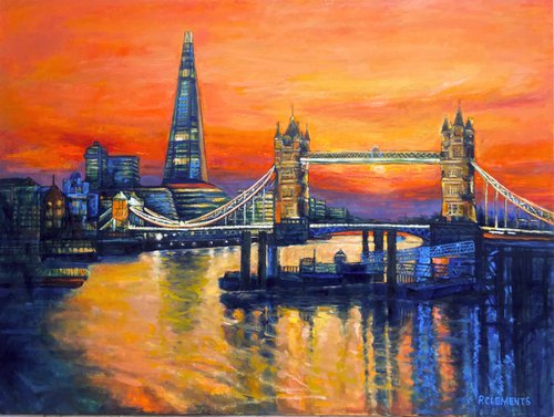 London cityscape Tower Bridge to the Shard by Patricia Clements
