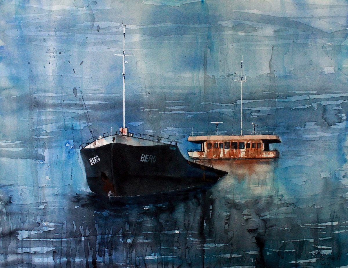 Abandoned ship. Berg. by Natalia Chekotova