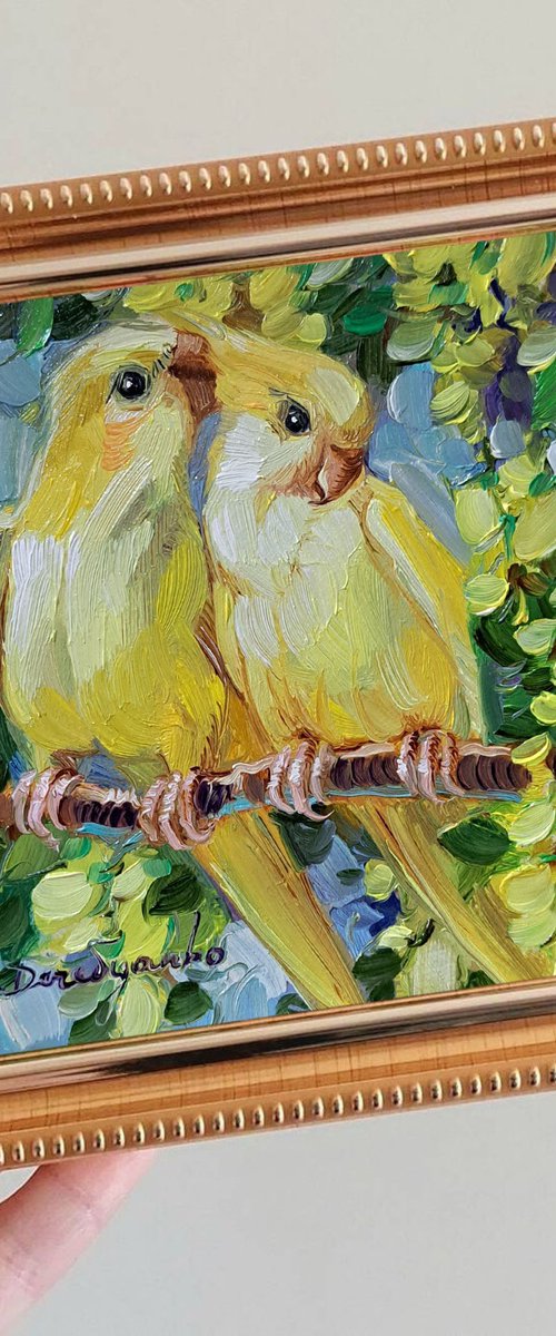 Yellow parrot by Nataly Derevyanko