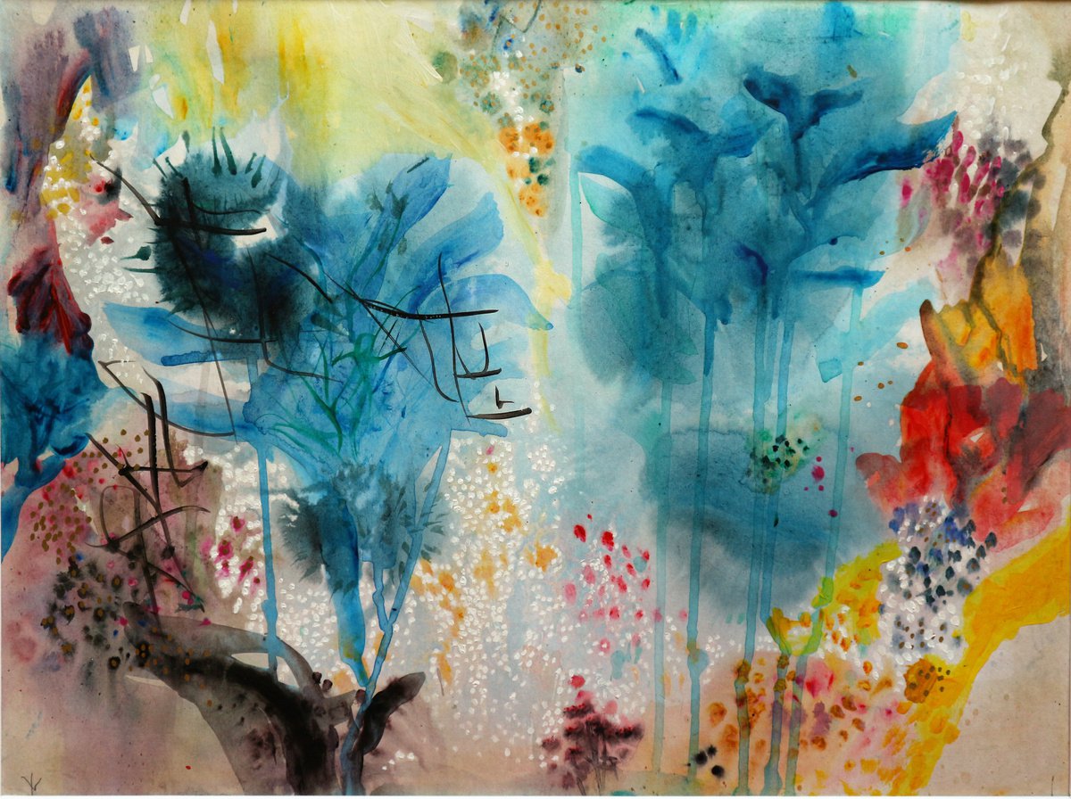 Organic Abstract Acrylic Painting By Florina Breazu, 23 X 19, Another Dimension, Original Artwork