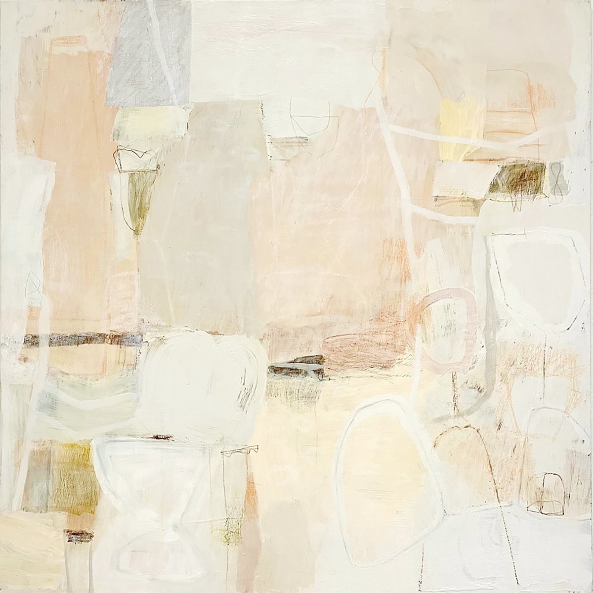 Abstract Acrylic Painting By Tara Kelley-Cruz, 48 X 48", Tumbled Into The Seine, Original Artwork