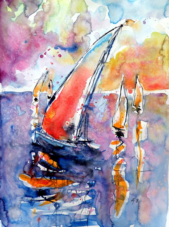 Sailboats at sea