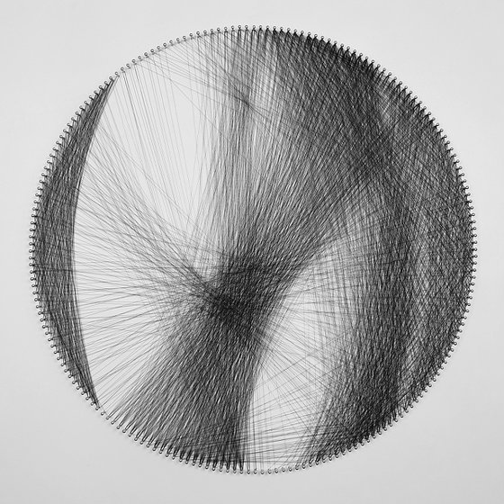 Tangible Nudity - woman's sensuality literally transmitted via circular string art