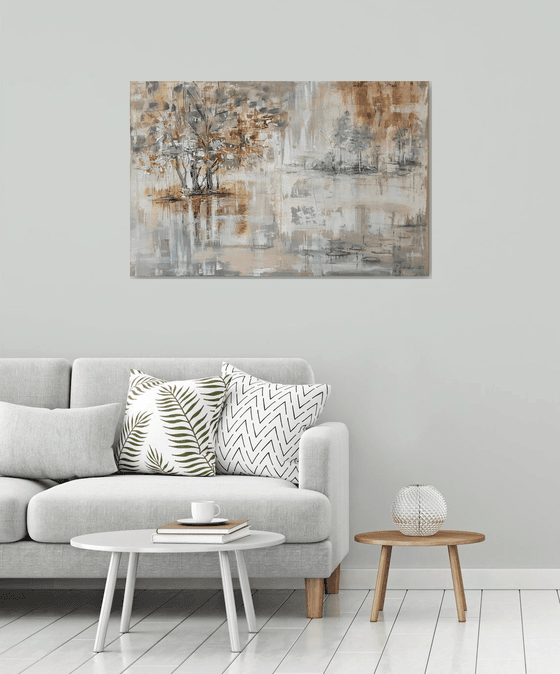 Prelude. Large acrylic abstract painting  nature painting canvas wall art