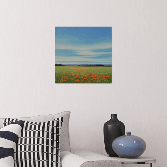 Summertime Flowers - Blue Sky Landscape