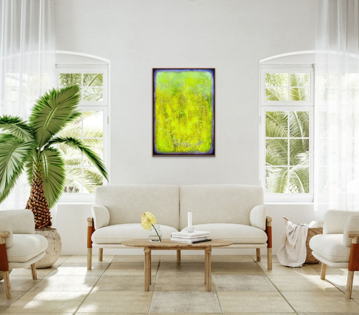 Expressive Abstract Acrylic Painting By Elide Pizzini, 20 X 28, Golden Gleam, Original Artwork