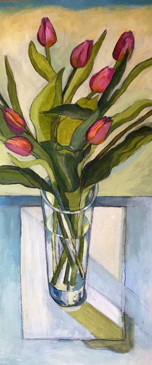 Pink Spring Tulips by Christine Callum  McInally