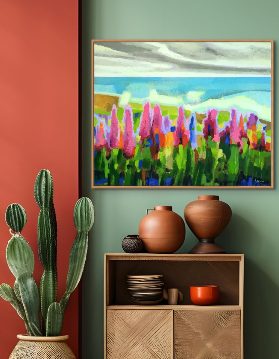 Impressionistic Landscape Oil Painting By Evgen Semenyuk, 31 X 26, Soft Contours Of Lightness, Original Artwork