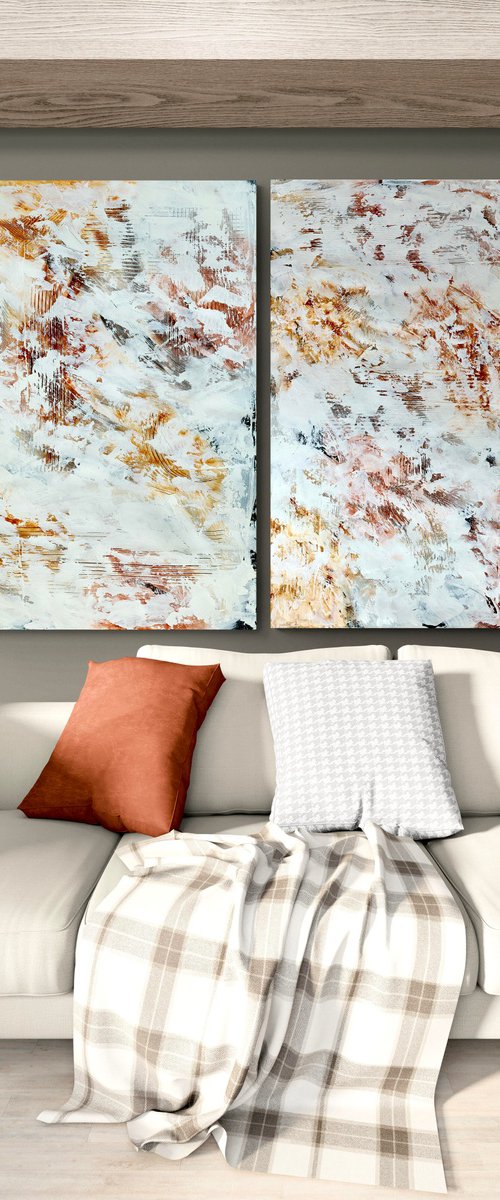 Terra Mystica No. 1923  neutral minimalism by Anita Kaufmann