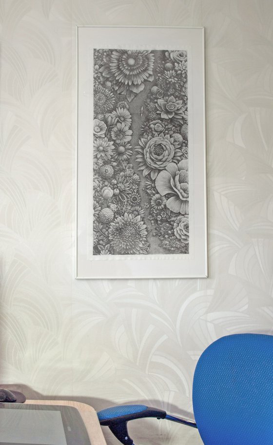 River of LIfe. Graphite Flowers Series