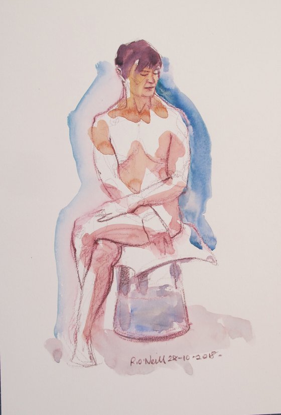 Seated male nude