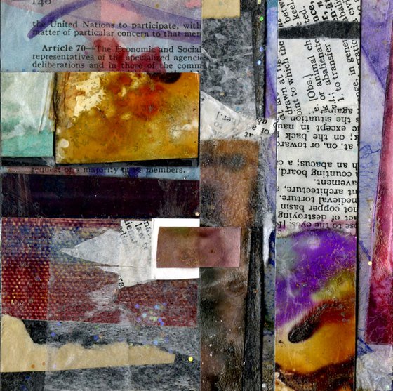 2-Sided Abstract Collage 14 - Mixed Media art by Kathy Morton Stanion