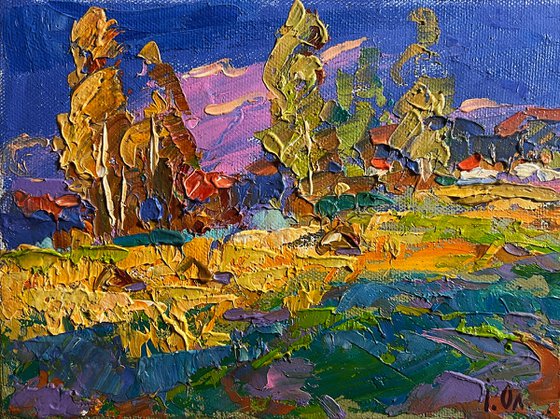 Blue sky over the fields